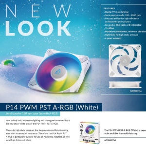 Ventilator Arctic P14 PWM PST A-RGB (White) 0dB, 14cm, 4 pin, ACFAN00276A - Img 4