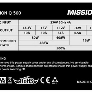 Napajanje 500W MS MISSION Q 500, 12cm Fan, 6 pin, 3x SATA, 2x MOLEX - Img 2