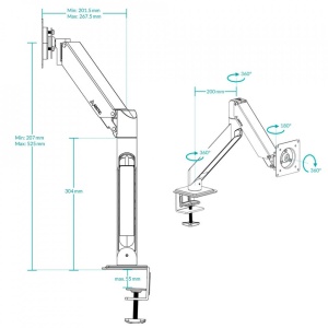 Nosač za monitor ARCTIC X1-3D Desk Mount Gas Spring Monitor Arm, AEMNT00062A - Img 2