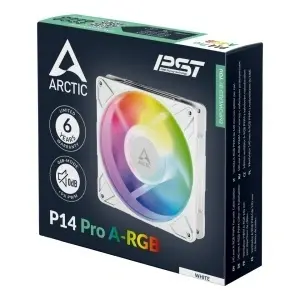 Arctic P14 Pro A-RGB (White), 140 mm A-RGB PWM Fan with Cable Splitter, ACFAN00318A