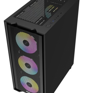 Kuciste Raidmax Vector 216, 4 x RGB fan, glass window, V216TBF, Black - Img 2