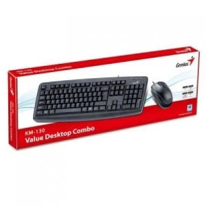 Tastatura + miš komplet GENIUS KM-130, optički miš, USB, US, black