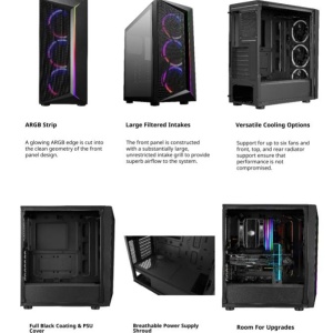 Kuciste Cooler Master CMP 510 + napajanje 650W MPE-6501-ACABW, 80 Plus Bronze (sa 3 x A-RGB ventilatora) - Img 5