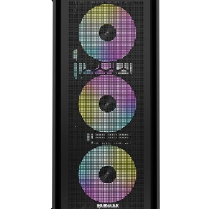 Kuciste Raidmax Vector 216, 4 x RGB fan, glass window, V216TBF, Black - Img 3