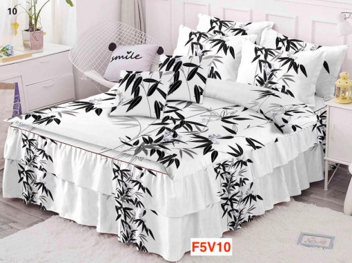 Lenjerii de pat din finet cu volanase F5V10