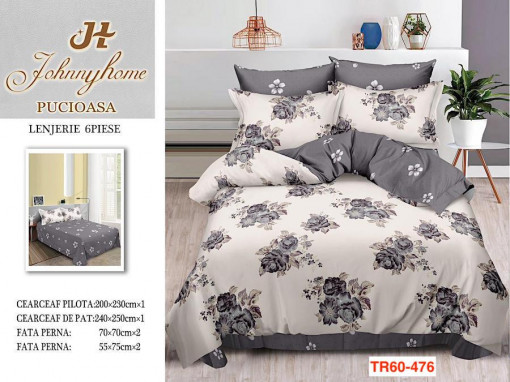 Lenjerii de pat din finet cu 6 piese cod R60-476