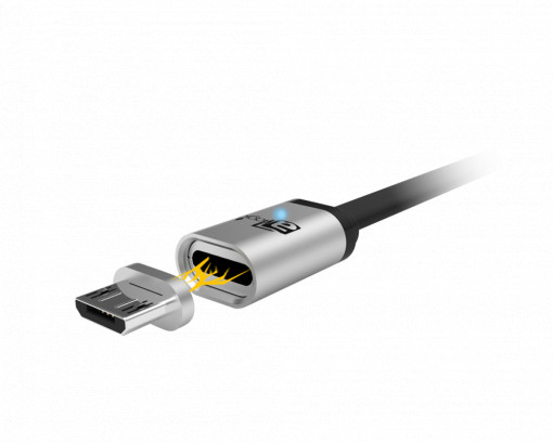 Cablu USB magnetic de incarcare si transfer cu 2 adaptori