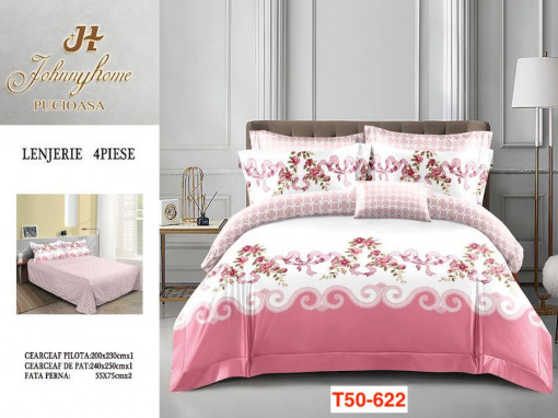 Lenjerii Din Bumbac Satinat Cu 4 Piese Pucioasa Cod T50-622