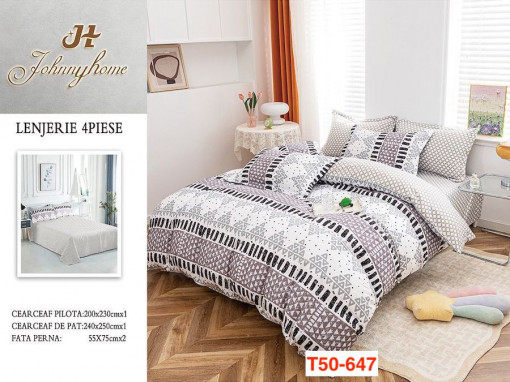 Lenjerii Din Bumbac Satinat Cu 4 Piese Pucioasa Cod T50-647