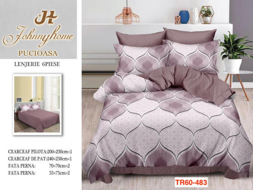 Lenjerii de pat din finet cu 6 piese cod R60-483