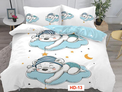 Lenjerie cu 4 piese din bumbac satinat fin HD-13