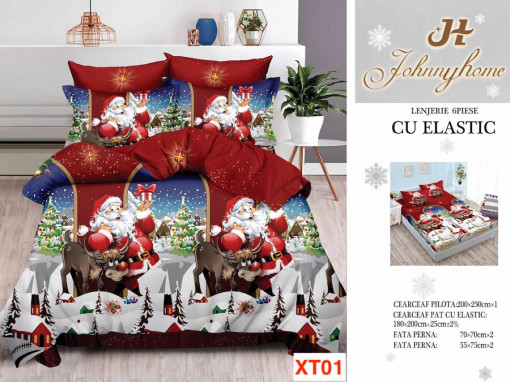 Lenjerii Cu Mos Craciun Din Finet Cu Elastic Cod XT01