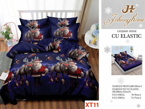 Lenjerii Cu Mos Craciun Din Finet Cu Elastic Cod XT11