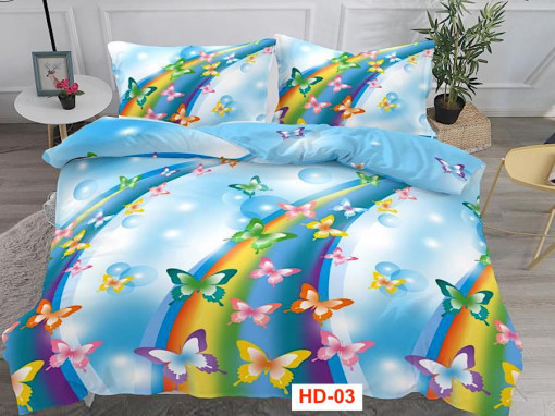 Lenjerie cu 4 piese din bumbac satinat fin HD-03