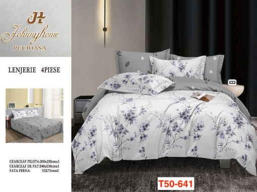 Lenjerii Din Bumbac Satinat Cu 4 Piese Pucioasa Cod T50-641