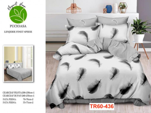 Lenjerii de pat din finet cu 6 piese Pucioasa TR60-436