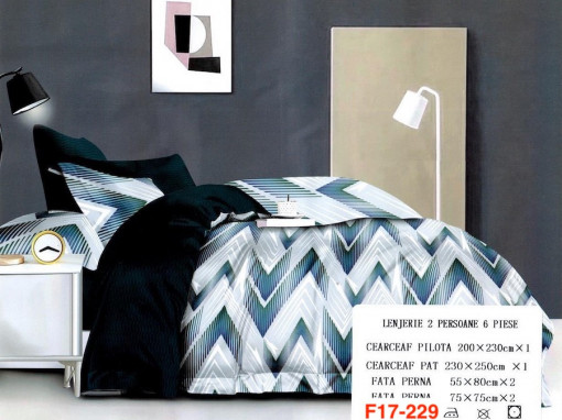 Lenjerii de pat cu 6 piese din bumbac satinat Pucioasa F17-229