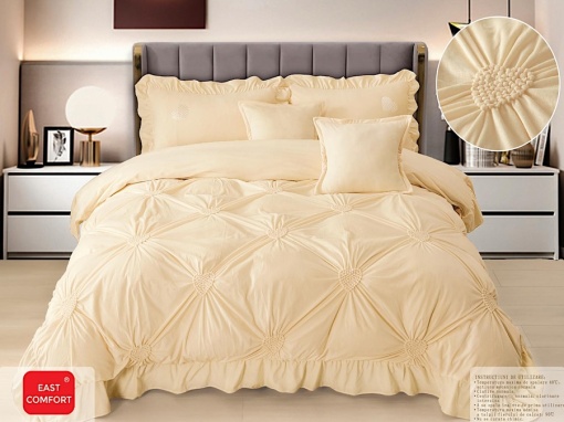 Lenjerii de pat din catifea cu broderie, 6 piese, STB05