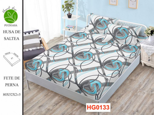 Cearceaf Din Finet Cu Elastic Si 2 Fete De Perna HG0133