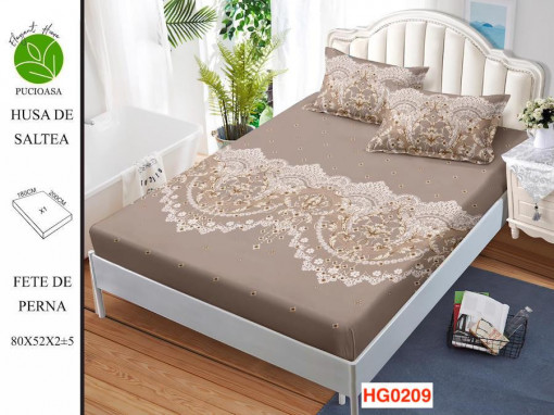 Cearceaf Din Finet Cu Elastic Si 2 Fete De Perna HG0209