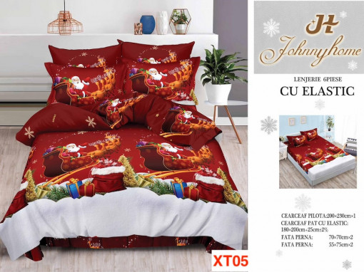 Lenjerii Cu Mos Craciun Din Finet Cu Elastic Cod XT05