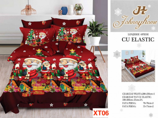 Lenjerii Cu Mos Craciun Din Finet Cu Elastic Cod XT06