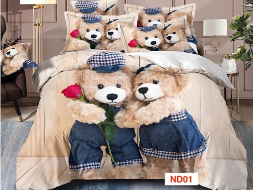 Lenjerii de pat cu imprimeu 5D, 6 piese, identice cu poza, cod ND01