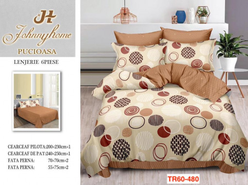 Lenjerii de pat din finet cu 6 piese cod R60-480