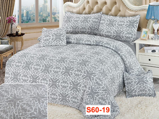 Lenjerii Din Bumbac Creponat Cu 6 Piese Pt Pat Dublu Cod S60-19
