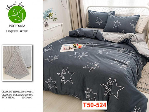 Lenjerii Din Bumbac Satinat Pucioasa Cu 4 Piese Cod T50-524