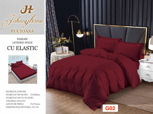 Lenjerii din damasc cu elastic pt 1 persoana cod G02