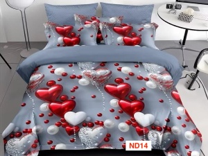 Lenjerii de pat cu imprimeu 5D, 6 piese, cearceaf cu elastic, identice cu poza, cod ND14