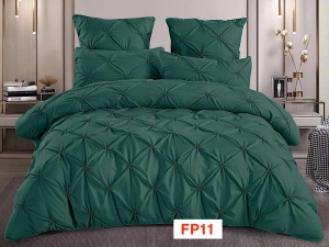 Lenjerii de pat din finet cu pliuri brodate, 6 piese FP11