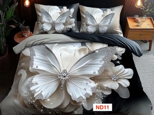 Lenjerii de pat cu imprimeu 5D, 6 piese, cearceaf cu elastic, identice cu poza, cod ND11