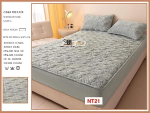 Huse De Pat Topper Cu Elastic Si 2 Fete De Perna, 160X200, NT21