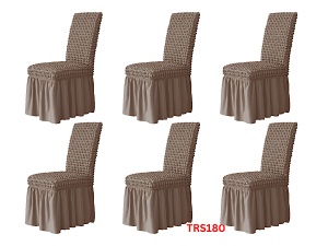 Huse Elastice Pt Scaune, Universale, 6 Buc./Set, Creponate Cu Volan, Cod TRS80