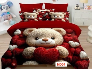 Lenjerii de pat cu imprimeu 5D, 6 piese, cearceaf cu elastic, identice cu poza, cod ND04