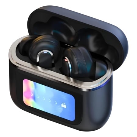 Casti ANC E-Boda Project 10, Carcasa cu Display full Touch Screen, 6 ore autonomie, Negru