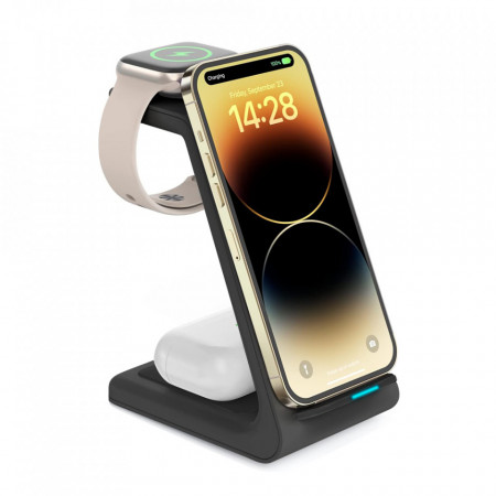 Incarcator Wireless 3 In 1 E-Boda Mobile Station, Negru