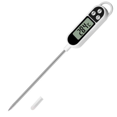 Termometru Digital de Bucatarie TE10 – Lungime Sonda 24.5 cm, Rezistent la Apă, Pentru Carne, Grătar, Lapte, Lichide, Alb