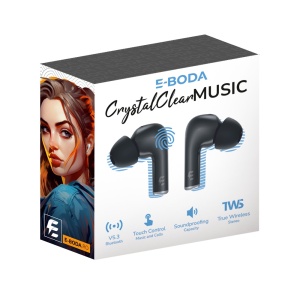 Casti True Wireless E-Boda Crystal Clear Music, Negru - Img 7