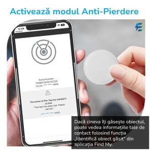 Dispozitiv de Urmarire E-Boda TAG10, Tag Localizare GPS, Anti-pierdere, Integrare directa Apple Find My, Baterie Inlocuibila, Autonomie de pana la 1 an, Atasabil Universal, Alb - Img 2