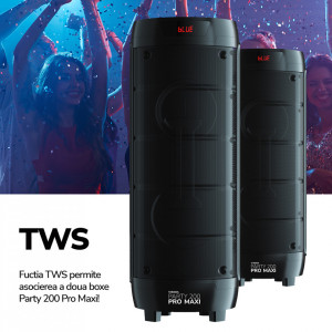Boxa Karaoke E-Boda Party 200 Pro Maxi, Bluetooth, Microfon Wireless, Baterie 7.000 mAh, TWS, Negru - Img 6