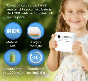 Camera Foto si Video cu Imprimare Instant pentru Copii CM20: Descopera lumea prin ochii unui copil! - Img 2