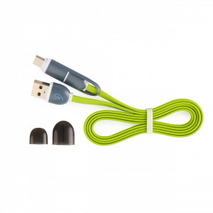 Cablu USB cu MicroUSB si Adaptor Type-C E-Boda CML QC301 - Verde - Img 2