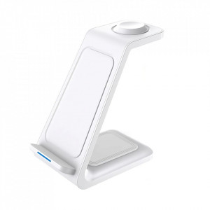 Incarcator Wireless 3 In 1 E-Boda Mobile Station, Alb - Img 3
