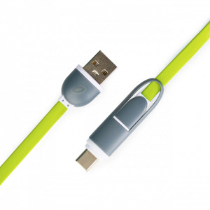 Cablu USB cu MicroUSB si Adaptor Type-C E-Boda CML QC301 - Verde - Img 4
