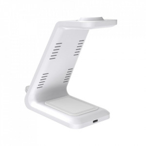 Incarcator Wireless 3 In 1 E-Boda Mobile Station, Alb - Img 5