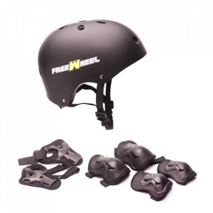 Produs resigilat - Kit de Protectie FreeWheel Casca cu protectie cotiere genunchiere si protectie pentru palme - Img 1