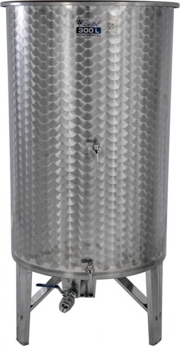Cisterna inox fund inclinat 300L cu 3 robineti inox